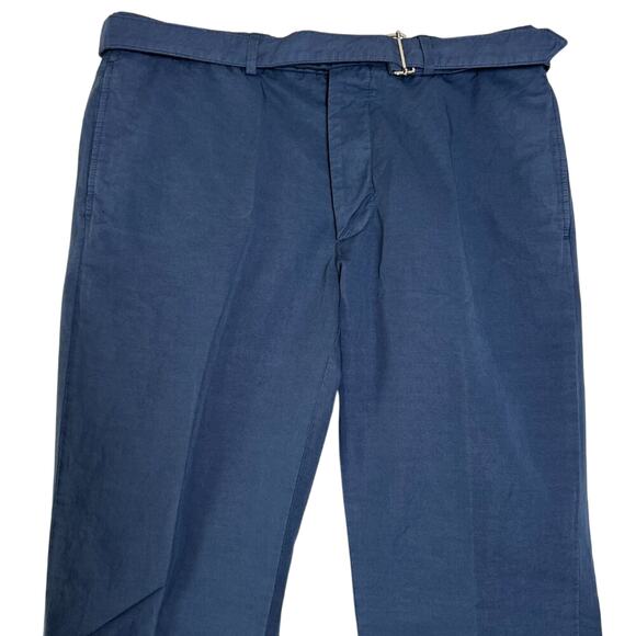 NEW Officine Generale Paul Pant SIZE 50 US 33 Unhemmed Navy Linen Trousers NWT - Picture 10 of 15